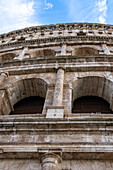 The ancient Roman Colosseum or Flavian Amphitheater in Rome, Italy.