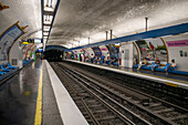 People getting off the Paris Metro underground train at Alma Marceau station Montmartre Paris France EU Europe