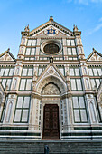 The facade of the Basilica of Santa Croce or Basilica of the Holy Cross in Florence, Italy.