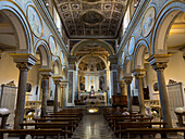 The nave of the Basilica of Sant'Antonino, Sorrento, Italy.