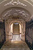 Stairway into the crypt of the Basilica of Sant'Antonino, Sorrento, Italy.