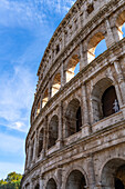 The ancient Roman Colosseum or Flavian Amphitheater in Rome, Italy.