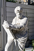 A sculpture roughed out with a CNC milling machine prior to hand finishing at a carving studio. Fantiscritti, Carrara, Italy.