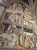 Geschichten der Jungfrau von Taddeo Gaddi in der Baroncelli-Kapelle in der Basilika Santa Croce, Florenz, Italien.