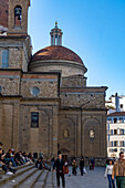 The dome of the Medici Chapel attached to the Basilica di San Lorenzo in Florence, Italy.