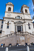 The Trinita dei Monti Church on the Piazza Trinita dei Monti in Rome, Italy.