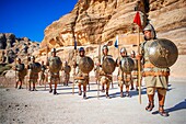 Nabatean soldiers parade at Petra. Jordan.