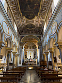 The nave of the Basilica of Sant'Antonino, Sorrento, Italy.