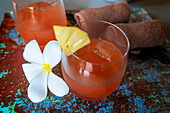 Tea in the spa of the outrigger maldives Maafushivaru luxury resort, South Ari Atoll region Maldives