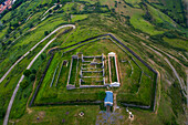 Aerial view of Serantes fortress in the Mount Serantes in Santurce, Bilbao, Vizcaya Bay, Euskadi, Spain