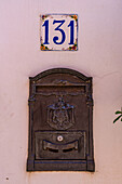 Metal mailbox or post box of the Italian postal service in the resort town of Anacapri on the island of Capri, Italy.