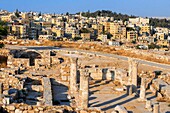 Remains of the Temple of Hercules on the Citadel, Amman, Jordan. The ancient Roman Philadelphia