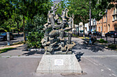 La Naissance des Formes bronze sculpture statue by Ossip Zadkine in Montparnasse-Raspail, Paris 75014, France.