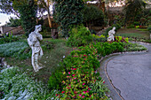 Statues in the Gardens of Augustus, a botanical garden on the island of Capri, Italy.