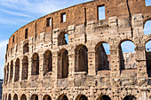 The ancient Roman Colosseum or Flavian Amphitheater in Rome, Italy.