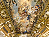 Baroque paintings on the ceiling of the Mirror Gallery in the Palazzo Medici Riccardi, Florence, Italy. Painted in the 1680s by Luca Giordano.