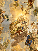 Baroque paintings on the ceiling of the Mirror Gallery in the Palazzo Medici Riccardi, Florence, Italy. Painted in the 1680s by Luca Giordano.