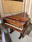 An antique English harpsichord built in London in 1785 in the Accademia Gallery in Florence, Italy.