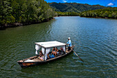 Boat Mangrove tour on gondola boat by Tung Yee Peng Villagers, Lanta Yai Island, Krabi Province, Thailand.