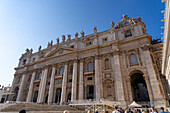 Facade of Saint Peter's Basilica in Vatican City in Rome, Italy.