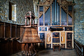 Ziortza-Bolibar, Inside Zenarruza monastery on the Camino del Norte, Spanish pilgrimage route to Santiago de Compostela, a UNESCO World Heritage Site, Basque country Euskadi, Spain