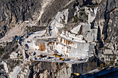 An active marble quarry in the Fantiscritti Basin in Apuan Alps near Carrara, Italy.