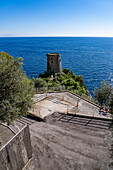 The Asciola tower or Torre a Mare, a medieval Saracen watch tower on the Amalfi Coast at Praiano, Italy.