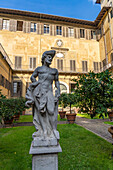 A male statue in the gardens of the Palazzo Medici Riccardi. Florence, Italy.