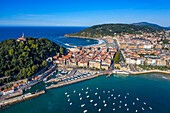 Panoramic view of San Sebastian or Donostia in Donosti San Sebastian city, north of Spain, Euskadi, Euskaerria, Spain.