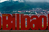 Bilbao views from Funicular de Artxanda cable car, Bilbao, Biscay, Basque Country, Euskadi, Euskal Herria, Spain