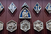 Carved panels by Andrea Pisano from the capanile in the Duomo Museum in Florence, Italy. Circa 14th Century A.D. Campanile Gallery.