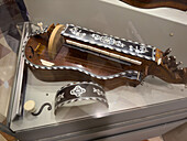 An antique hurdy-gurdy in the Accademia Gallery in Florence, Italy. Circa 1775.