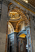 The entrance and dome of the Presentation Chapel in St. Peter's Basilica, Vatican City, Rome, Italy.