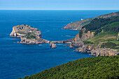 The coast from San Juan de Gaztelugatxe from Baquio Bakio Begiratokia, Basque Country, Euskadi, Euskaerria, Spain.