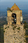 Top of Torre Rognosa or Rognosa Tower in the medieval walled town of San Gimignano, Italy.