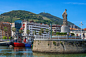 Statue of the Carmen's Virgin, Santurce Santurtzi, Bizkaia, Bilbao province, Basque Country, Euskadi, Spain.