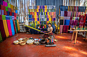 Woman making textiles San Juan la Laguna, Lake Atitlan, Guatemala