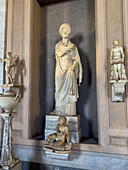 Sculptures in the Gallery of the Candelabra, Pio Clementino Museum, Vatican Museums, Vatican City, Rome, Italy.