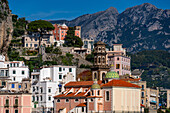 The Collegiate Church of Santa Maria Maddalena in the town of Atrani on the Amalfi Coast of Italy.