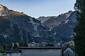 A view of the marble quarries of the Fantiscitti Basin near Carrara, Italy.