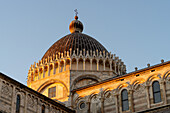 The dome of the Pisa Duomo or Primatial Metropolitan Cathedral of the Assumption of Mary in Pisa, Italy.