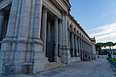 The loggia in front of the Basilica of St. Paul Outside the Walls, Rome, Italy.