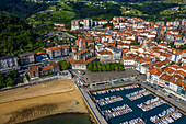 Old town of Lekeitio and Santa Maria de la Asuncion Church in the province of Biscay Basque Country Northern Spain Euskadi Euskalerria