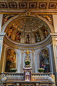 Main altar & altarpiece in the apse of the Basilica of Sant'Antonino, Sorrento, Italy.