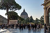 The dome of Saint Peter's Basilica in the Vatican City in Rome, Italy.