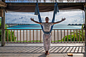 Maldives aero yoga class in the Six Senses Laamu maldives luxury resort villas, Laamu Atoll region Maldives