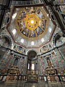 The altar and adjacent tombs in the Chapel of the Princes in the Medici Chapel Museum in Florence, Italy.