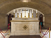 A marble altar in the crypt of the Medici Chapel Museum in Florence, Italy.