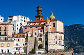 The Collegiate Church of Santa Maria Maddalena in the town of Atrani on the Amalfi Coast of Italy.