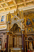 The Gothic-style ciborium in the Basilica of St. Paul Outside the Walls, Rome, Italy. Created by Arnolfo di Cambio and completed in 1285 A.D.